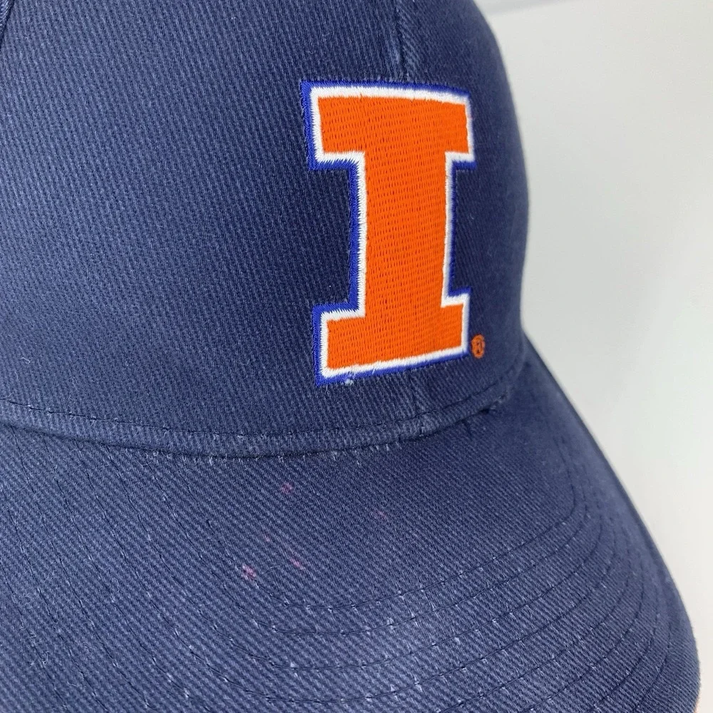 Illinois Fighting Illini Hat Blue Signatures Adjustable OSFM Baseball Cap